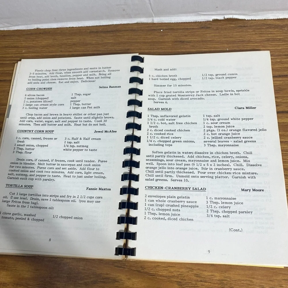 Mount Vernon Texas First United Methodist Church Cookbook VTG Comb Local